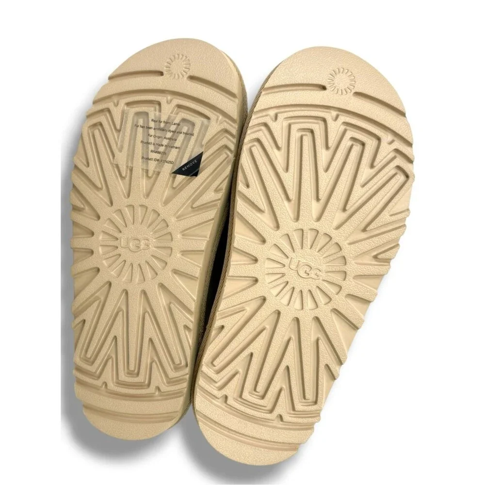 NIB UGG Greenport Suede Shearling Slippers Slip On Slides Size 5 Cozy Cabincore
